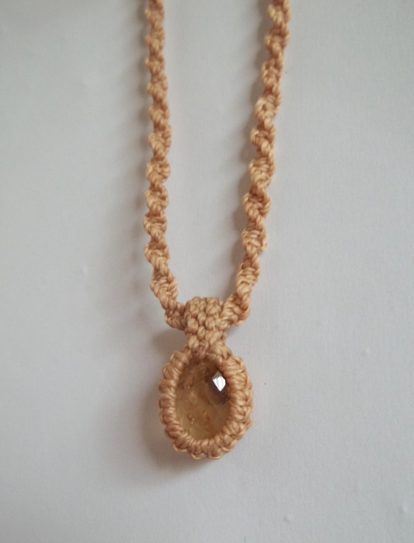 citrine macramé necklace✧₊⁺