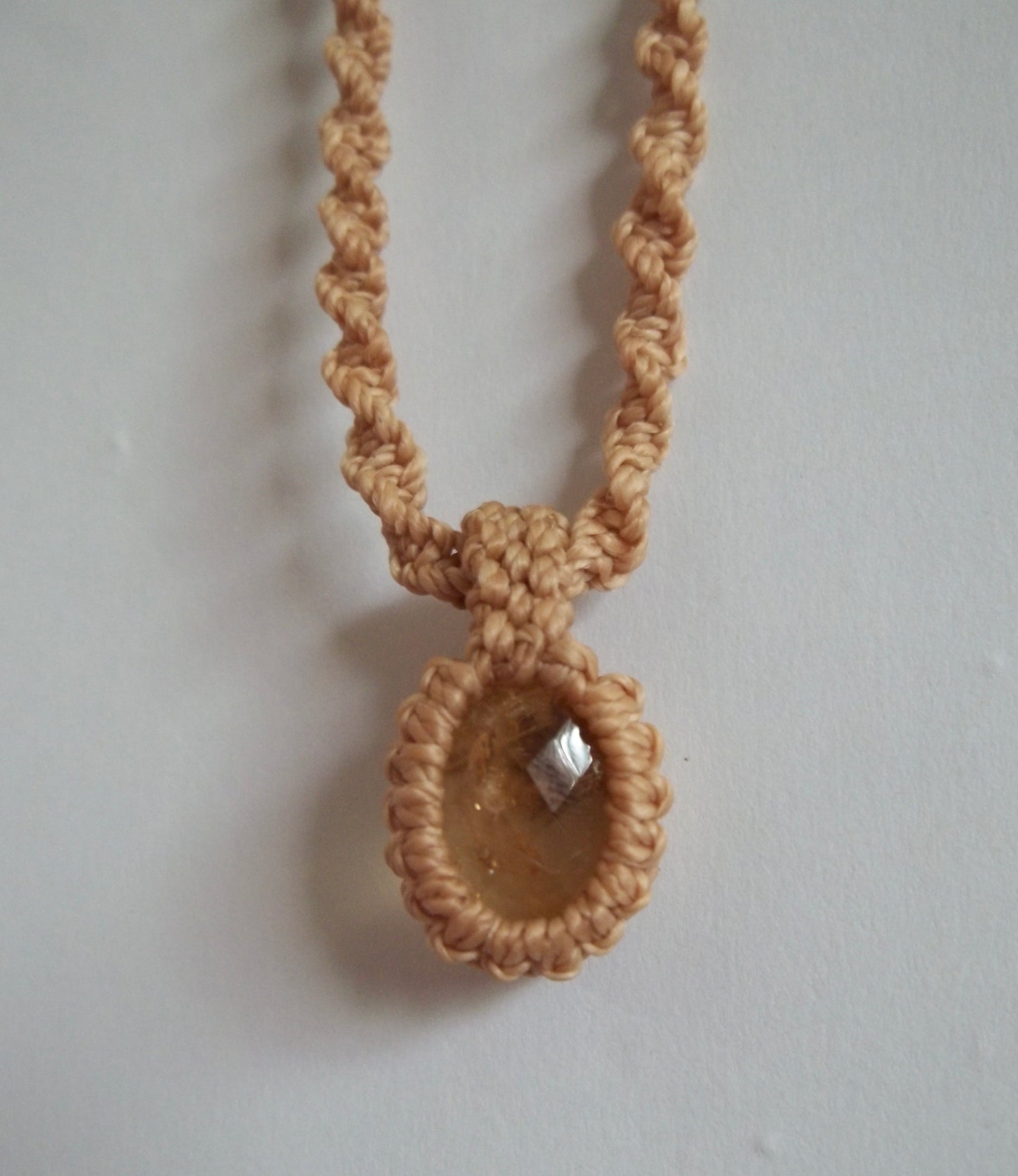 citrine macramé necklace✧₊⁺