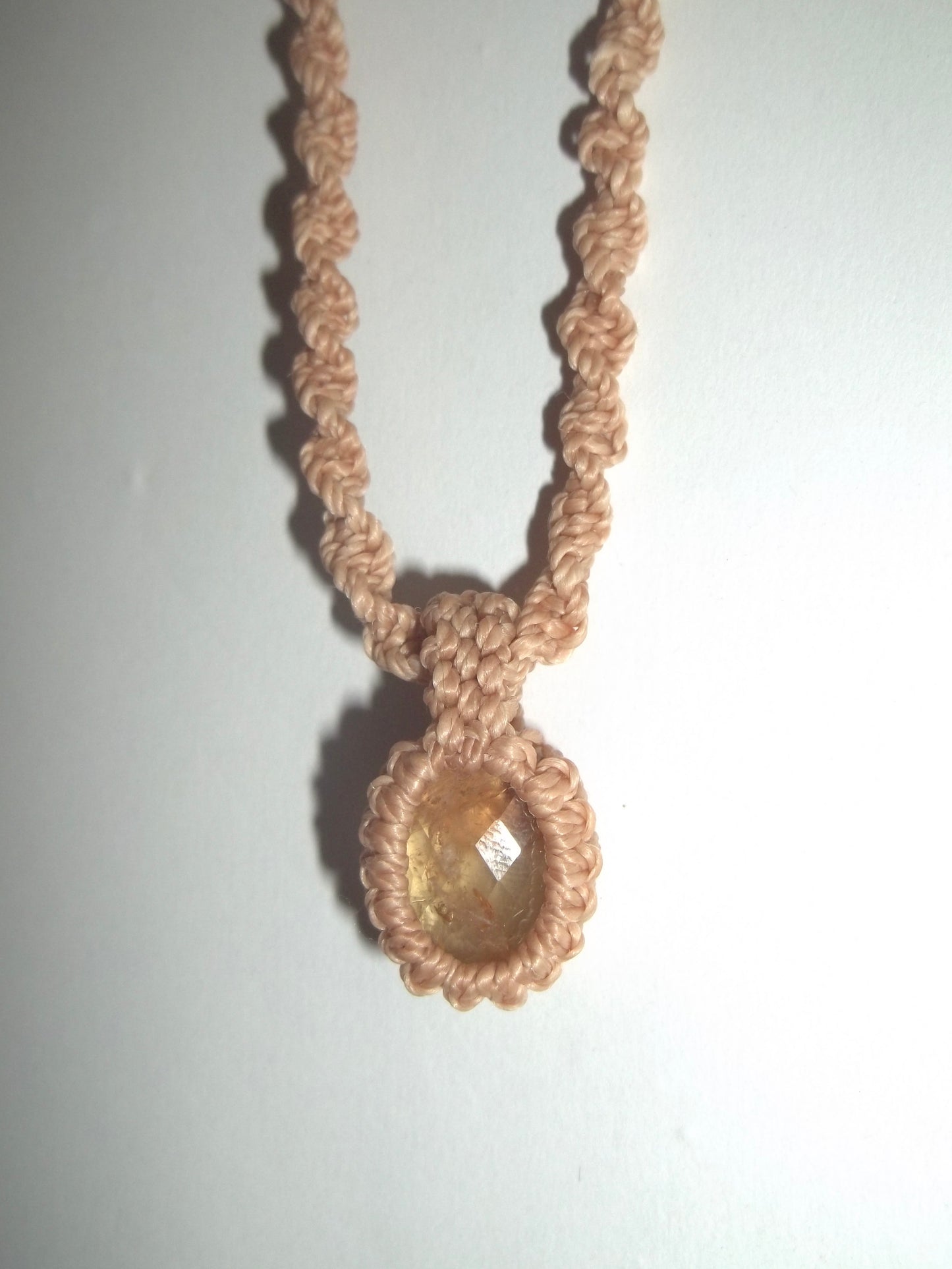 citrine macramé necklace✧₊⁺