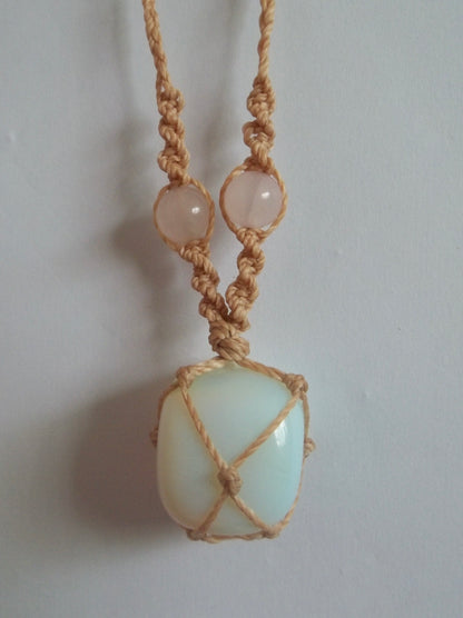 opalite w/ rose quartz beads ♡⁺₊