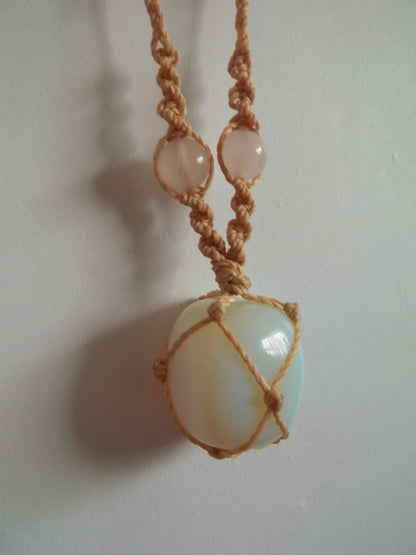 opalite w/ rose quartz beads ♡⁺₊